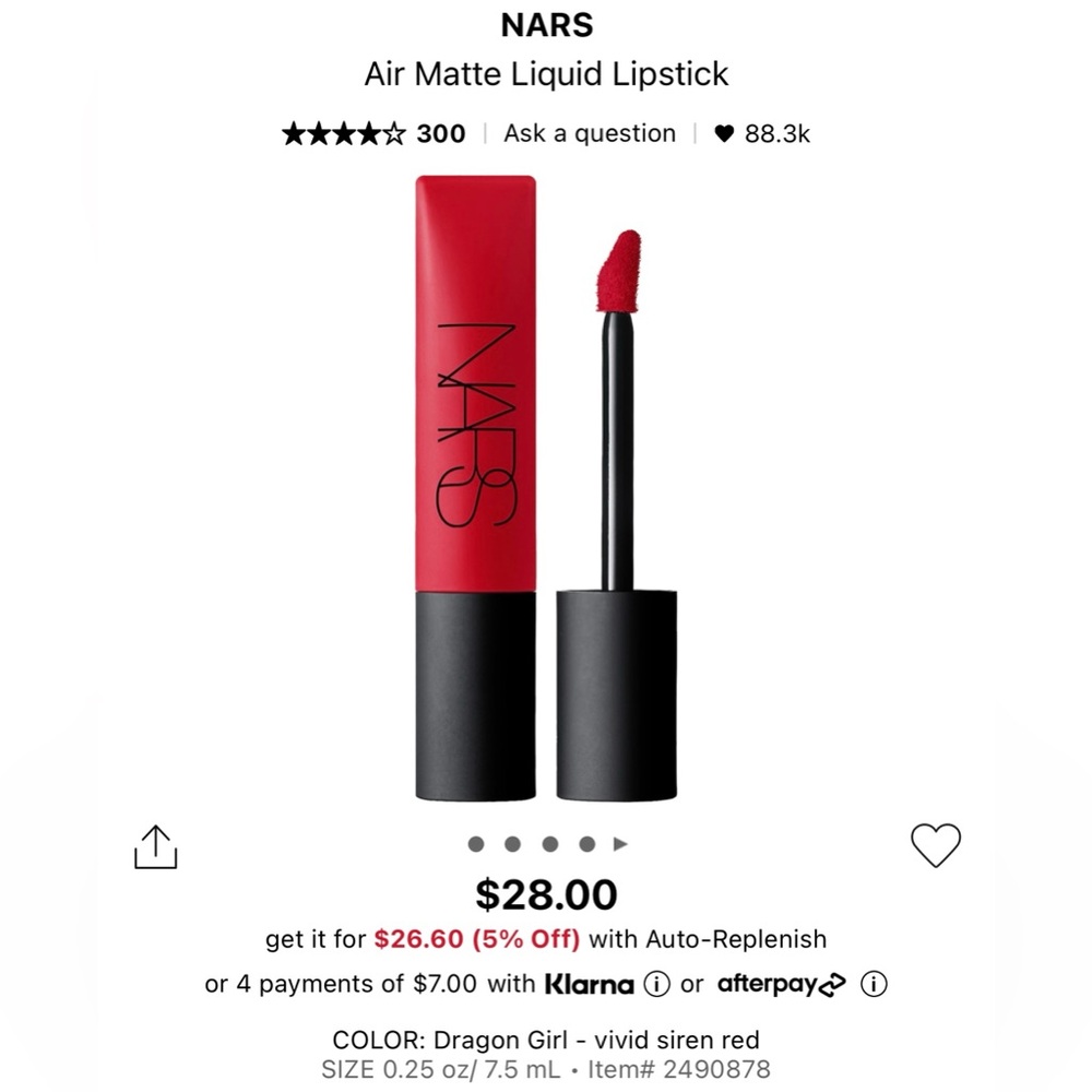 NIB NARS AIR MATTE LIP COLOR Dragon Girl